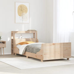 vidaXL Cadre de lit avec tête de lit 90x200 cm bois de pin massif meuble de chambre à coucher sommier lit en bois lit 3306468