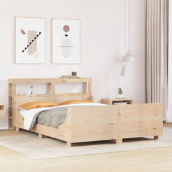 vidaXL Cadre de lit avec tête de lit 140x190 cm bois de pin massif meuble de chambre à coucher sommier lit en bois lit 3306471