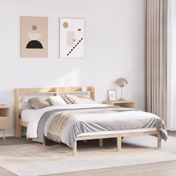 vidaXL Cadre de lit avec tête de lit 120x190 cm bois de pin massif lit meuble de chambre à coucher lit en bois lit 3306529