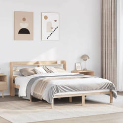 vidaXL Cadre de lit avec tête de lit 120x190 cm bois de pin massif lit meuble de chambre à coucher lit en bois lit 3306529