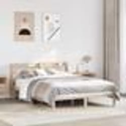 vidaXL Cadre de lit avec tête de lit 140x190 cm bois de pin massif lit meuble de chambre à coucher lit en bois lit 3306533