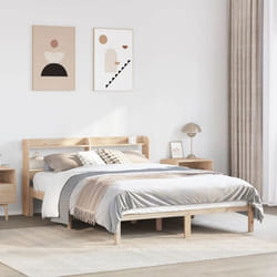 vidaXL Cadre de lit avec tête de lit 120x200 cm bois de pin massif lit meuble de chambre à coucher lit en bois lit 3306539