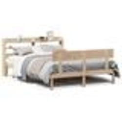 vidaXL Cadre de lit avec tête de lit 140x190 cm bois de pin massif lit mobilier de chambre à coucher lit en bois lit 3306611