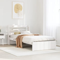 Cadre De Lit Avec Tête De Lit Sans Matelas Blanc 75x190 Cm Vidaxl
