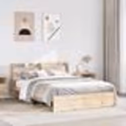 vidaXL Cadre de lit avec tête de lit 140x190 cm bois de pin massif lit cadre de lit en bois massif meuble de chambre à 330672 ...