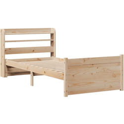Cadre de lit avec tête de lit sans matelas 75x190 cm Vidaxl