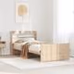 vidaXL Cadre de lit avec tête de lit 90x190 cm bois de pin massif lit cadre de lit en bois massif meuble de chambre à 3306748