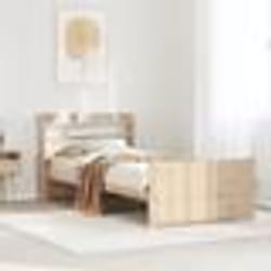 vidaXL Cadre de lit avec tête de lit 90x190 cm bois de pin massif lit cadre de lit en bois massif meuble de chambre à 3306748