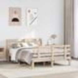 vidaXL Cadre de lit avec tête de lit 140x190 cm bois de pin massif lit cadre de lit en bois massif meuble de chambre à 3306845