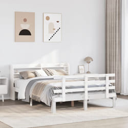 Vidaxl - Cadre De Lit Avec Tête De Lit Sans Matelas Blanc 120x200 Cm