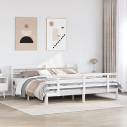 Cadre De Lit Avec Tête De Lit Sans Matelas Blanc 180x200 Cm Vidaxl