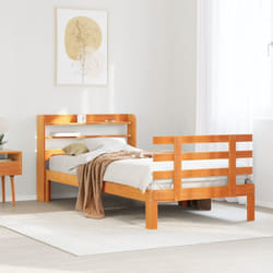 Cadre De Lit Et Tête De Lit Sans Matelas Cire Marron 100x200 Cm Vidaxl