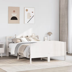 Cadre De Lit Sans Matelas Blanc 120x190 Cm Bois De Pin Massif Vidaxl