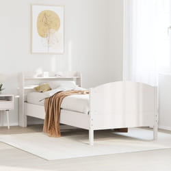 Cadre De Lit Sans Matelas Blanc 90x200 Cm Bois De Pin Massif Vidaxl