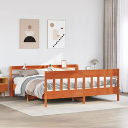 Vidaxl - Cadre De Lit Sans Matelas Cire Marron 200x200cm Bois Pin Massif
