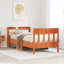 Vidaxl - Cadre De Lit Sans Matelas Cire Marron 75x190 Cm Bois Pin Massif
