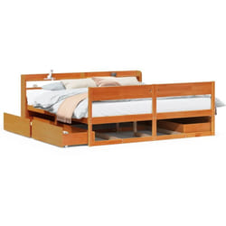 Vidaxl - Cadre De Lit Sans Matelas Cire Marron 200x200cm Bois Pin Massif