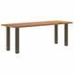 vidaXL Table à manger et bord naturel bois massif chêne rectangulaire