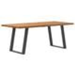 vidaXL Table à manger marron clair bois de chêne massif rectangulaire 3304220