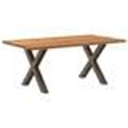 vidaXL Table à manger marron clair bois de chêne massif rectangulaire 3304418