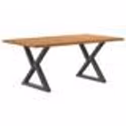 vidaXL Table à manger avec bord vivant 180x100x74 cm bois massif chêne