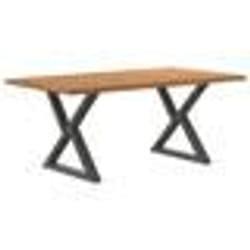 vidaXL Table à manger avec bord vivant 180x100x74 cm bois massif chêne