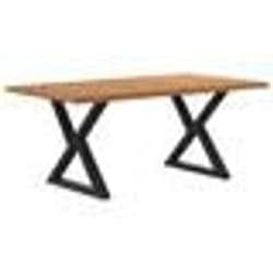 vidaXL Table à manger avec bord vivant 180x100x74 cm bois massif chêne