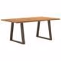vidaXL Table à manger avec bord naturel 180x100x74cm bois massif chêne