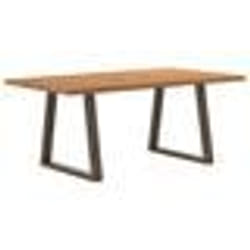 vidaXL Table à manger avec bord naturel 180x100x74cm bois massif chêne