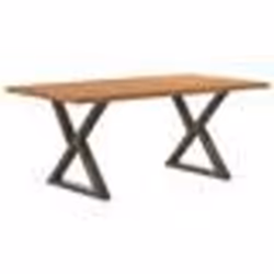 vidaXL Table à manger avec bord vivant 180x100x74 cm bois massif chêne