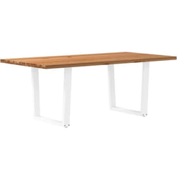 Vidaxl - Table à manger avec bord naturel 200x100x74cm bois massif chêne