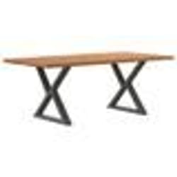 vidaXL Table à manger avec bord vivant 200x100x74 cm bois massif chêne