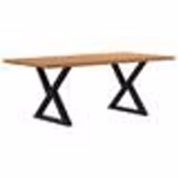 vidaXL Table à manger avec bord vivant 200x100x74 cm bois massif chêne