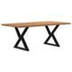vidaXL Table à manger avec bord vivant 200x100x74 cm bois massif chêne