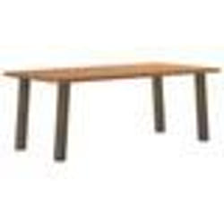 vidaXL Table à manger bord naturel bois massif chêne rectangulaire