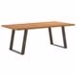 vidaXL Table à manger bord naturel bois massif chêne rectangulaire