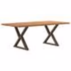 vidaXL Table à manger avec bord vivant 200x100x74 cm bois massif chêne