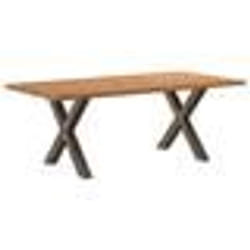 vidaXL Table à manger bord naturel bois massif chêne rectangulaire