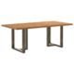 vidaXL Table à manger bord naturel bois massif chêne rectangulaire