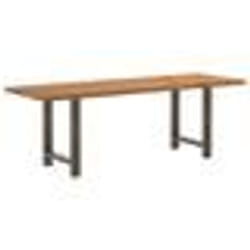 vidaXL Table à manger et bord naturel bois massif chêne rectangulaire