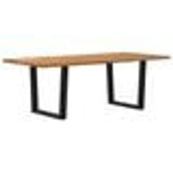 vidaXL Table à manger avec bord naturel 220x100x74cm bois massif chêne