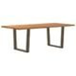 vidaXL Table à manger avec bord naturel 220x100x74cm bois massif chêne