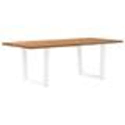 vidaXL Table à manger avec bord naturel 220x100x74cm bois massif chêne