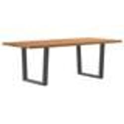 vidaXL Table à manger avec bord naturel 220x100x74cm bois massif chêne