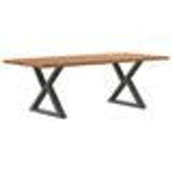 vidaXL Table à manger avec bord vivant 220x100x74 cm bois massif chêne