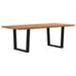vidaXL Table à manger avec bord naturel 220x100x74cm bois massif chêne