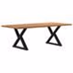 vidaXL Table à manger avec bord vivant 220x100x74 cm bois massif chêne