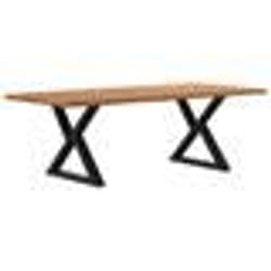 vidaXL Table à manger avec bord vivant 220x100x74 cm bois massif chêne