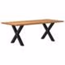 vidaXL Table à manger et bord naturel bois massif chêne rectangulaire