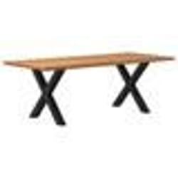 vidaXL Table à manger et bord naturel bois massif chêne rectangulaire